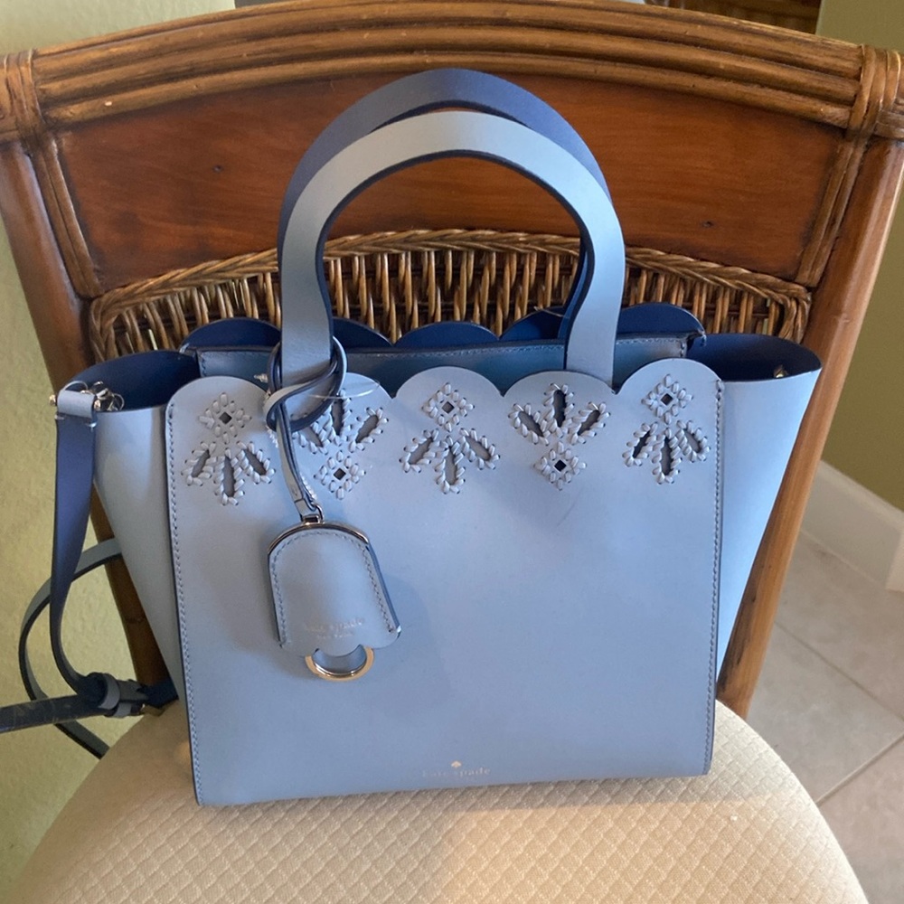 Kate Spade Handbag New With Tags. Light Blue In Color With Silver Hardware